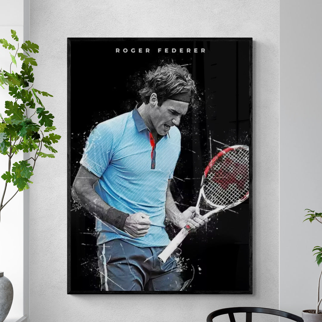 T-shirt Tennis Federer Noir Uniqlo - Col Rond Anti-transpirant Avec Croix Suisse, Taille L