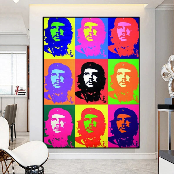 Leinwand - Che Guevara Porträt Pop Art Mehrfarbig