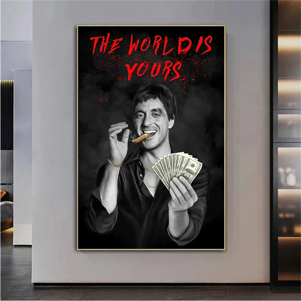 Leinwand - The World is Yours Scarface Motivation