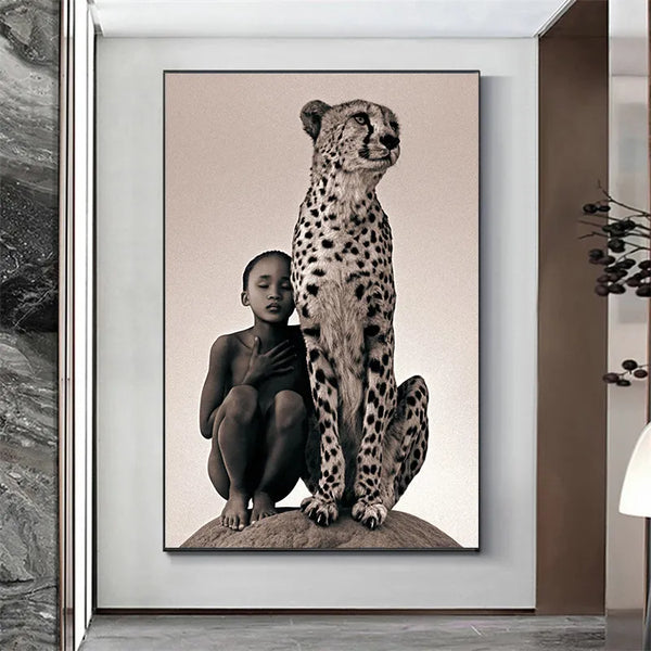 Leinwand - Gepard Kind Afrika