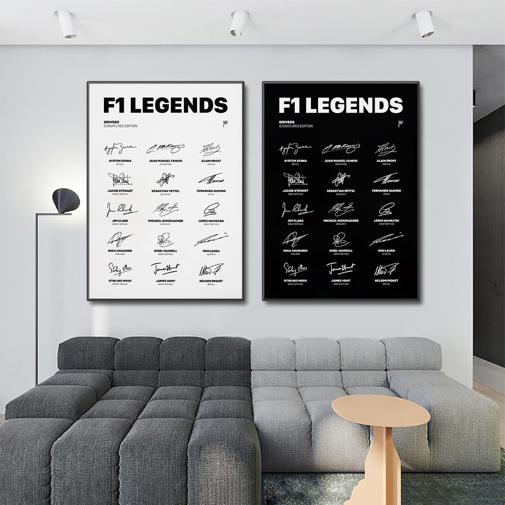Tableau formule 1 pilotes drivers legends signature edition kalunea