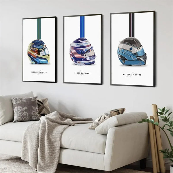 Leinwand - Formel 1 Helme