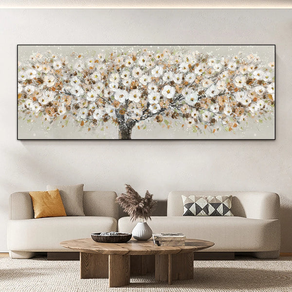 Leinwand - Weiße Blumen Baum