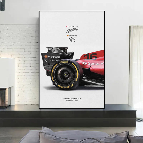 Toile - Charles Leclerc Sainz Formule 1 Grand Prix Ferrari F1-75
