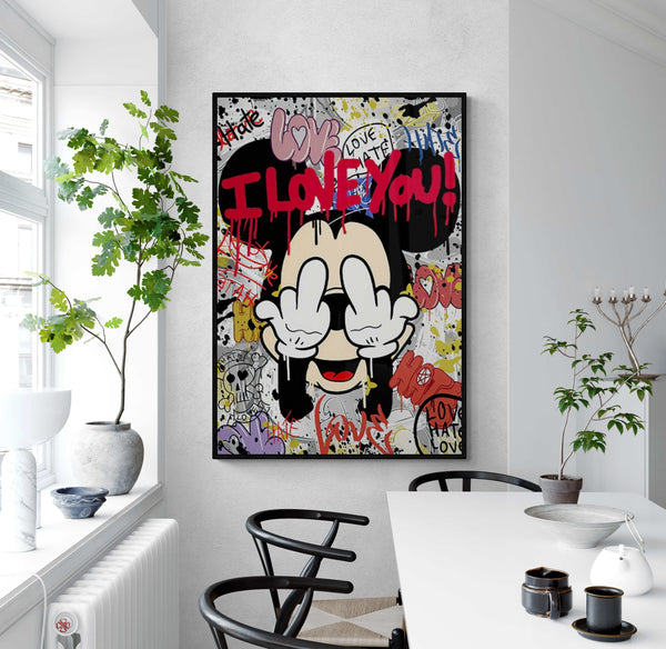 Leinwand - I Love You F*ck Mickey