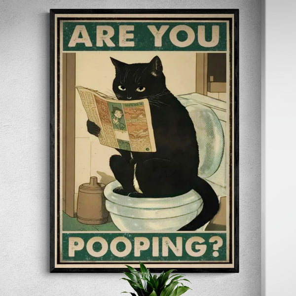 Leinwand - Are You Pooping Katze Toilette