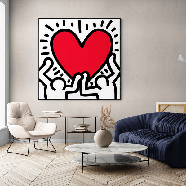 Leinwand - Street Art Keith Haring Herz