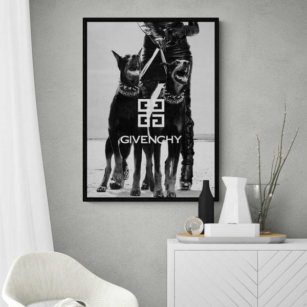 Leinwand - Givenchy Hunde Dobermann Schwarz und Weiß
