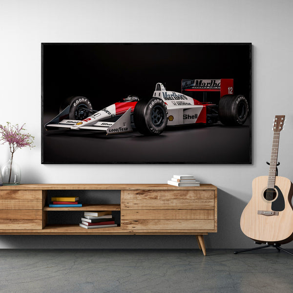 Leinwand - Ayrton Senna McLaren Honda MP4/4 Formel 1