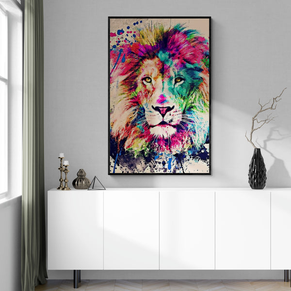 Toile - Lion Coloré Art