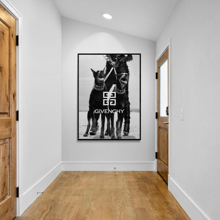 Acheter Affiche de chien Doberman noir avec pistolet, peinture sur toile, tableau d'art mural de luxe avec Animal, à la mode, pour décoration de salon et de maison Acheter Affiche de chien Doberman noir avec pistolet, peinture sur toile, tableau d'art mural de luxe avec Animal, à la mode, pour décoration de salon et de maison