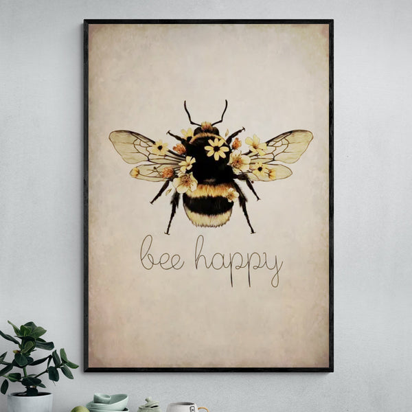 Leinwand - Bee Happy Biene