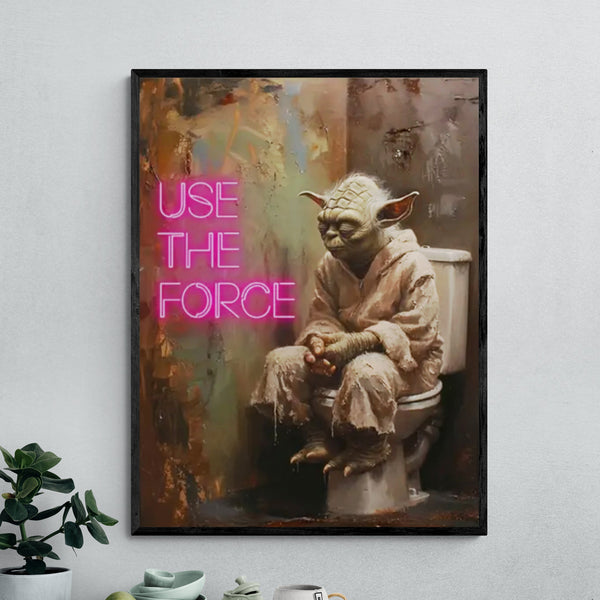 Leinwand - Yoda Stars Wars Use The Force Toilette