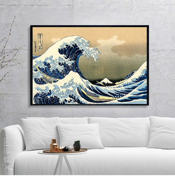 Leinwand - The Great Wave of Kanagawa Ukiyoe Japanese Art