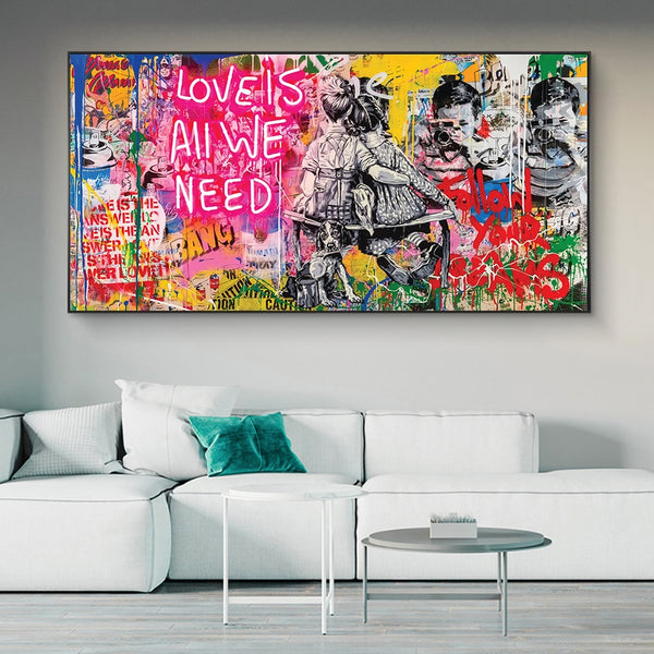 Tableau Décoration Murale Graffiti Football Runa Art - Toile Non Tissée Moderne 1 Partie - Art Urbain Coloré Pour Salon Et Chambre