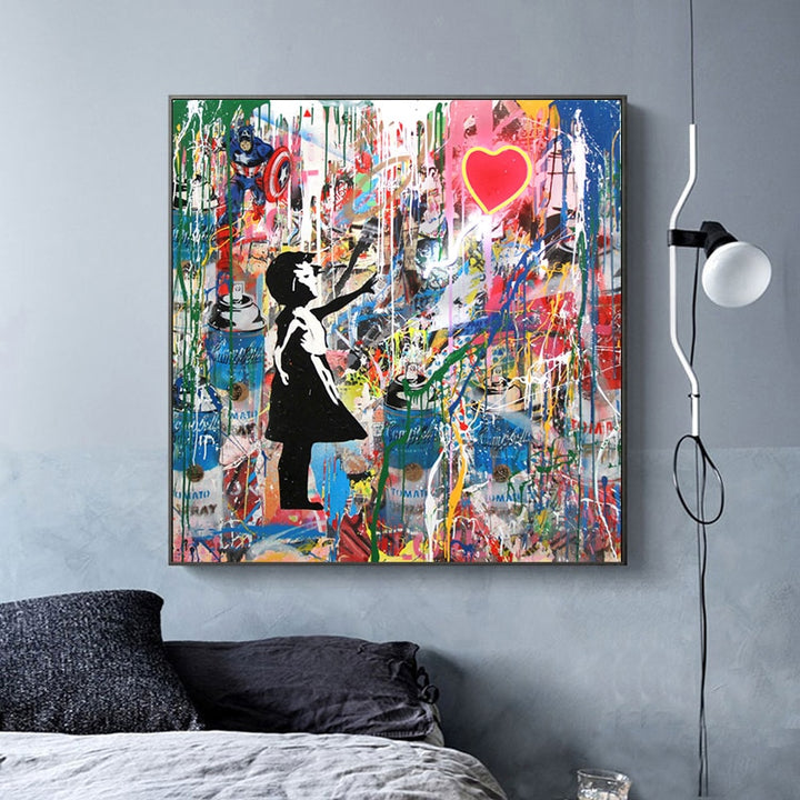 Banksy Peinture sur toile avec pinceaux Peinture acrylique par numéros pour adultes et enfants débutants 40,6 x 50,8 cm (sans cadre Banksy Peinture sur toile avec pinceaux Peinture acrylique par numéros pour adultes et enfants débutants 40,6 x 50,8 cm (sans cadre
