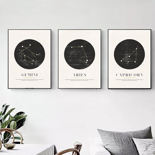 Toile - Constellation Astrologie Signe Minimaliste
