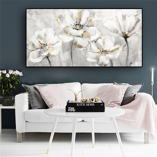 Leinwand - Weiße Blumen Art